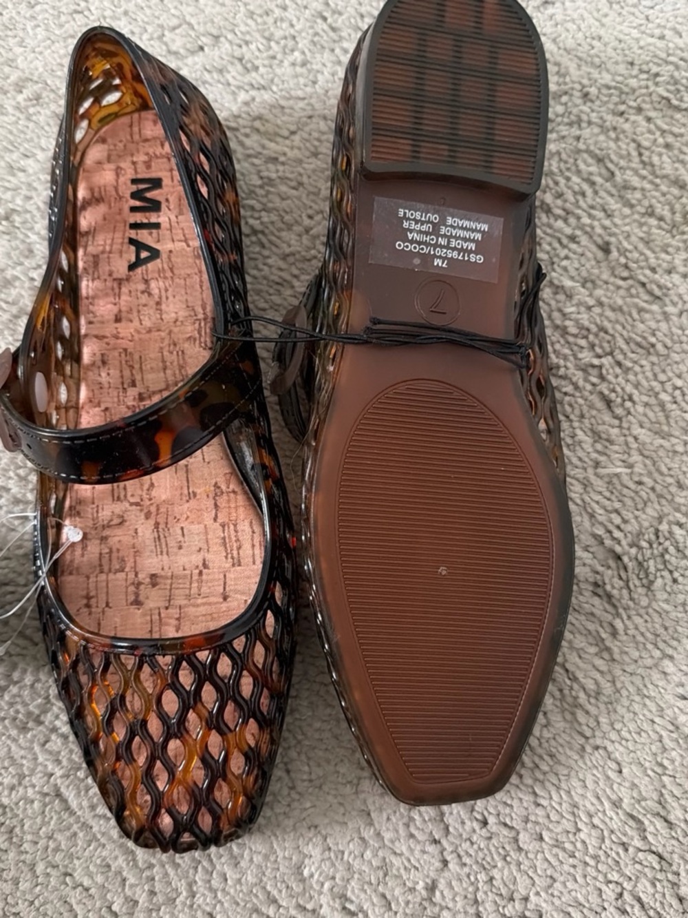 MIA Tortoiseshell Jelly Mary Jane Flats - Tortoise Brown - Picture 2 of 3